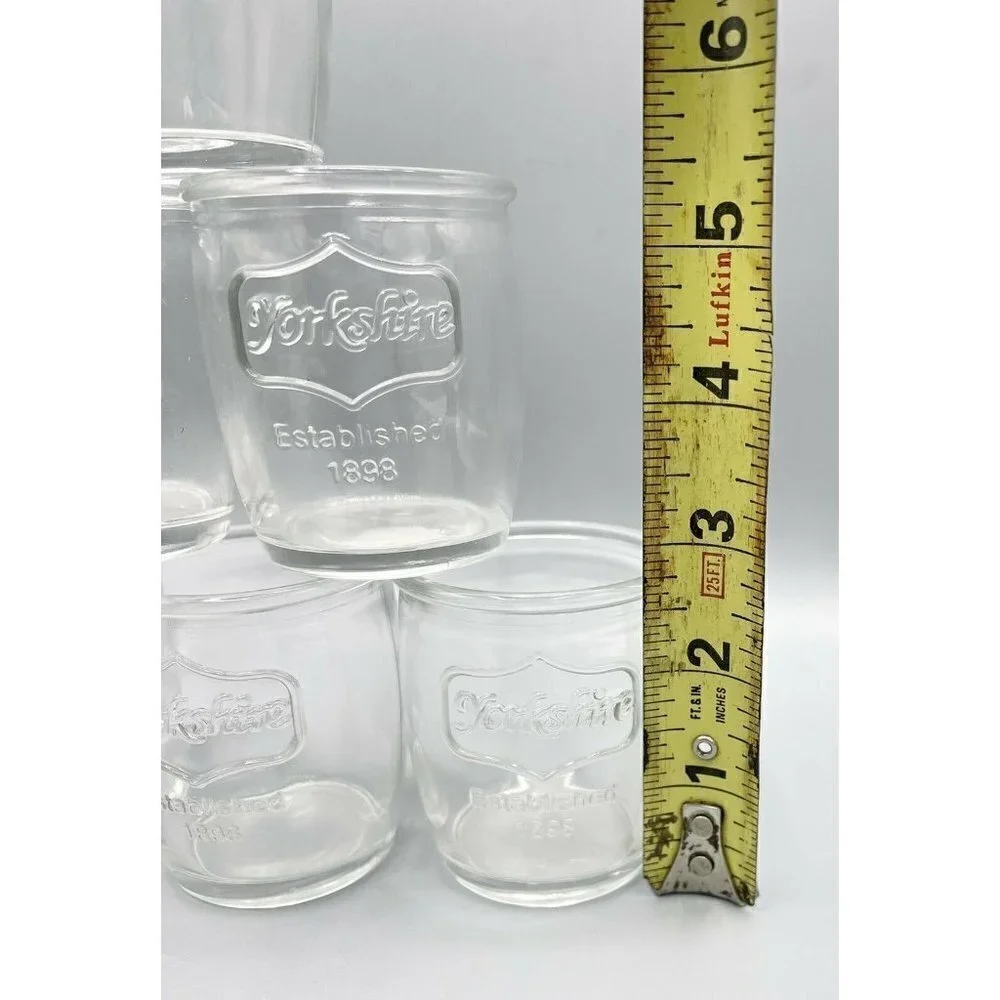 6 Yorkshire Est 1898 Shot Glasses Canning Jar Style Candle Crafts Farmhouse Bar
